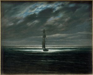 Seascape ved måneskin på havet